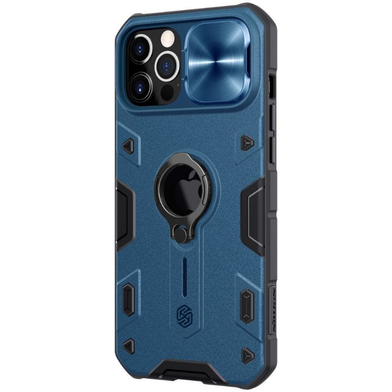 Hoesje voor iPhone 12 Pro Max Armor Case Met Lens Cover - Blauw