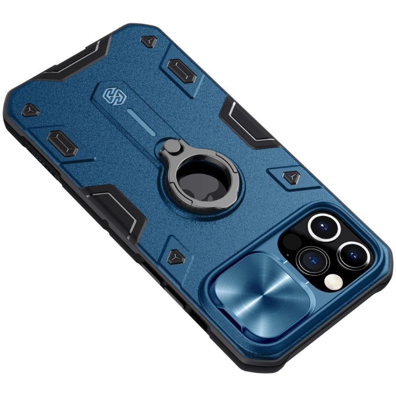 Hoesje voor iPhone 12 Pro Max Armor Case Met Lens Cover - Blauw
