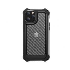 Hoesje voor iPhone 12 Pro Max Doorzichtige Koolstofvezelstijl
