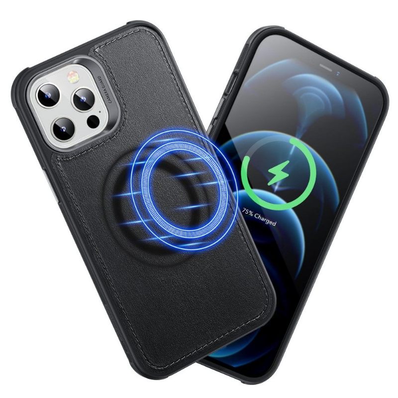 Hoesje voor iPhone 12 Pro Max Veganistisch Leer Met Magsafe