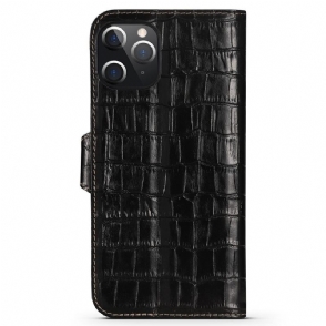 Leren Hoesje voor iPhone 12 Pro Max Bescherming Leer In Krokodillenlook