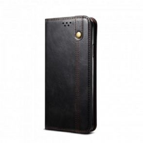 Bescherming Hoesje voor Oppo A54 5G / A74 5G Folio-hoesje Gewaxt Kunstleer