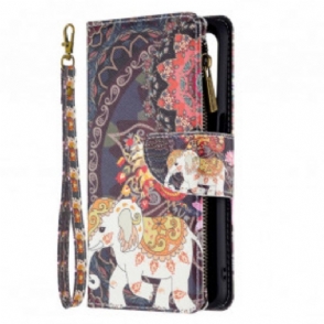 Leren Hoesje voor Oppo A54 5G / A74 5G Olifantenzak Met Ritssluiting