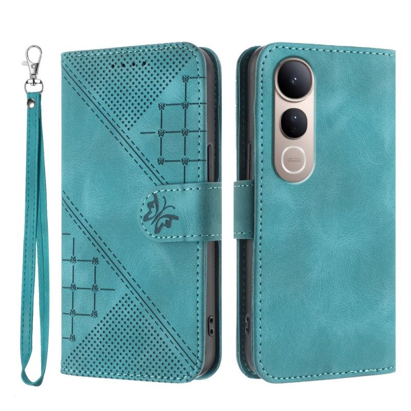 Bescherming Hoesje Vivo V50 Lite 5g Geometrisch Bandje