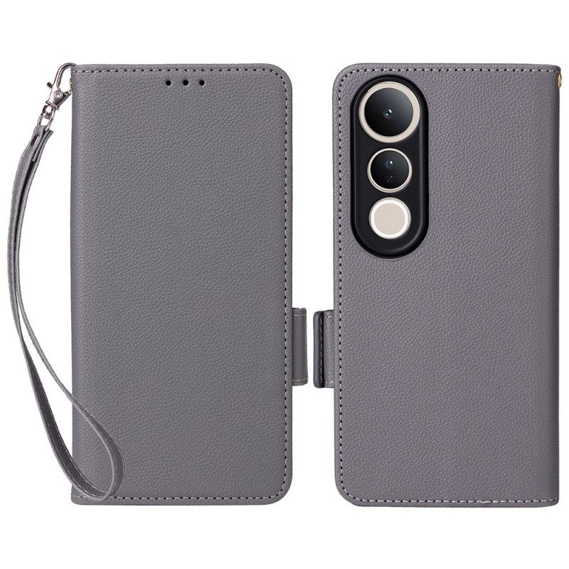 Folio-hoesje Vivo V50 Lite 5g Kunstleer Met Draagkoord