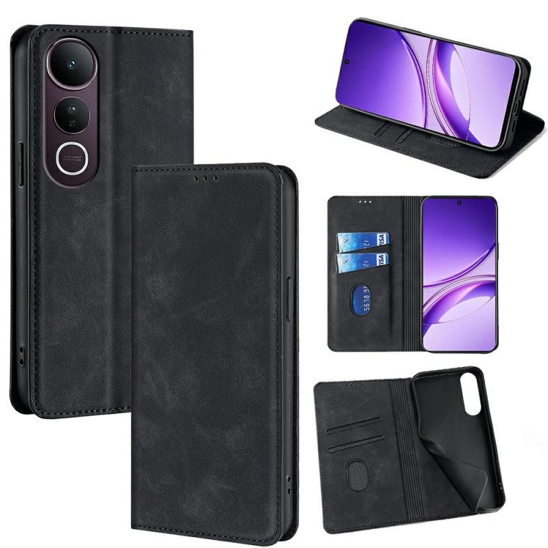 Folio-hoesje Vivo V50 Lite 5g Suède-effect