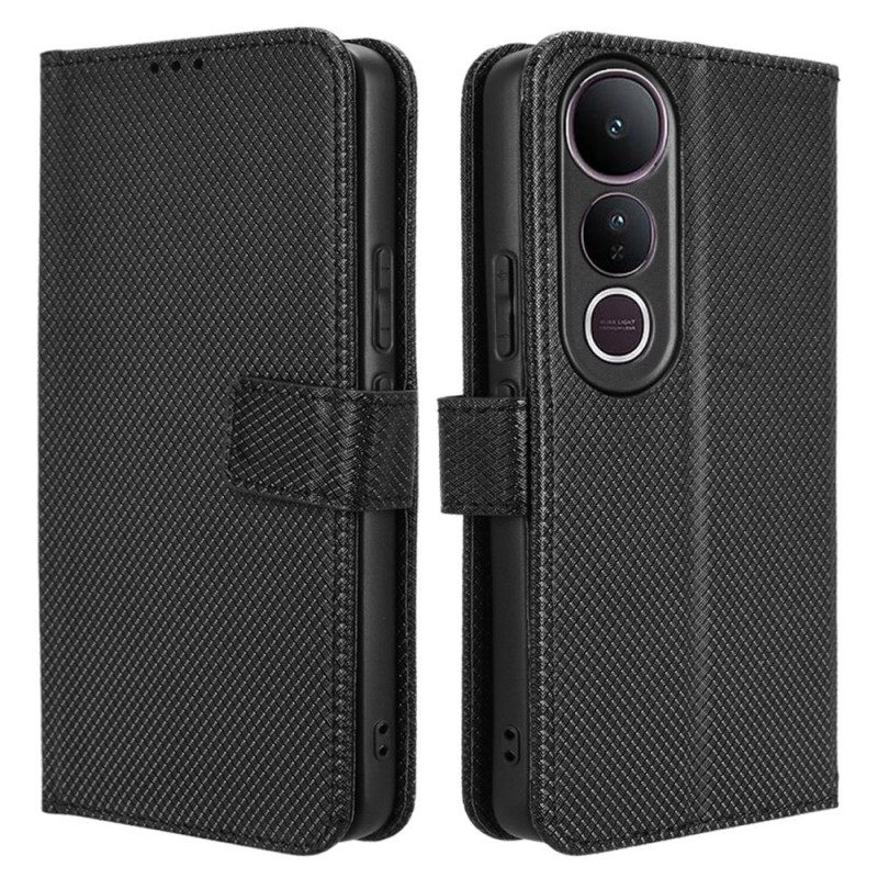 Folio-hoesje Vivo V50 Lite 5g Telefoonhoesje Diamantstructuur