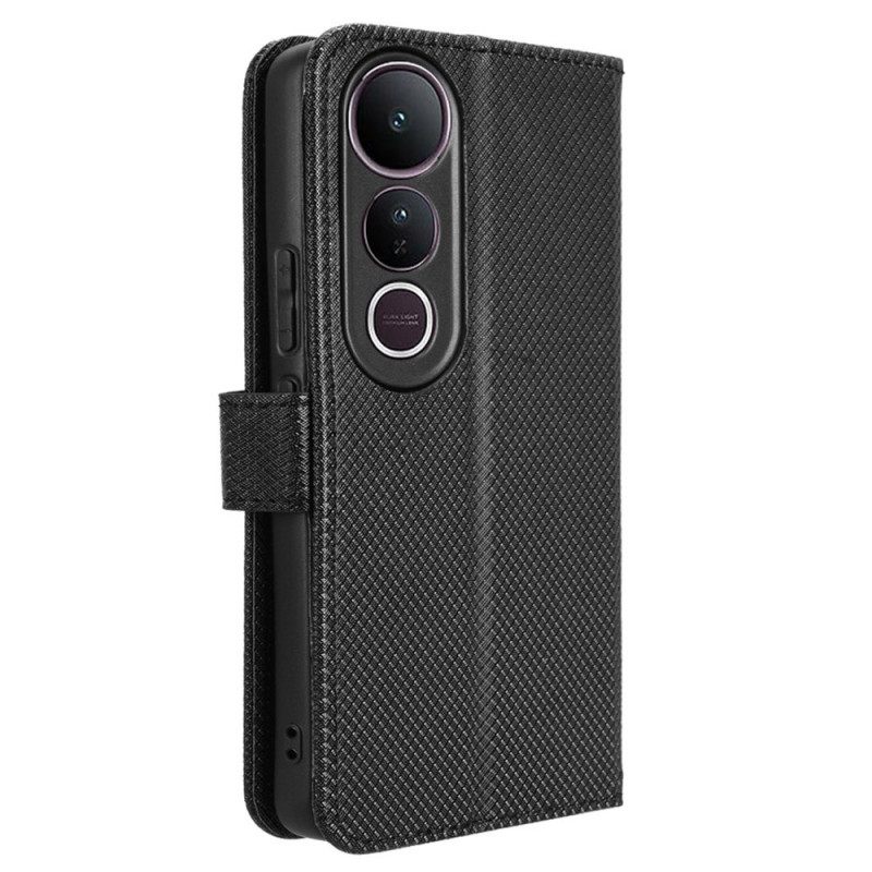 Folio-hoesje Vivo V50 Lite 5g Telefoonhoesje Diamantstructuur