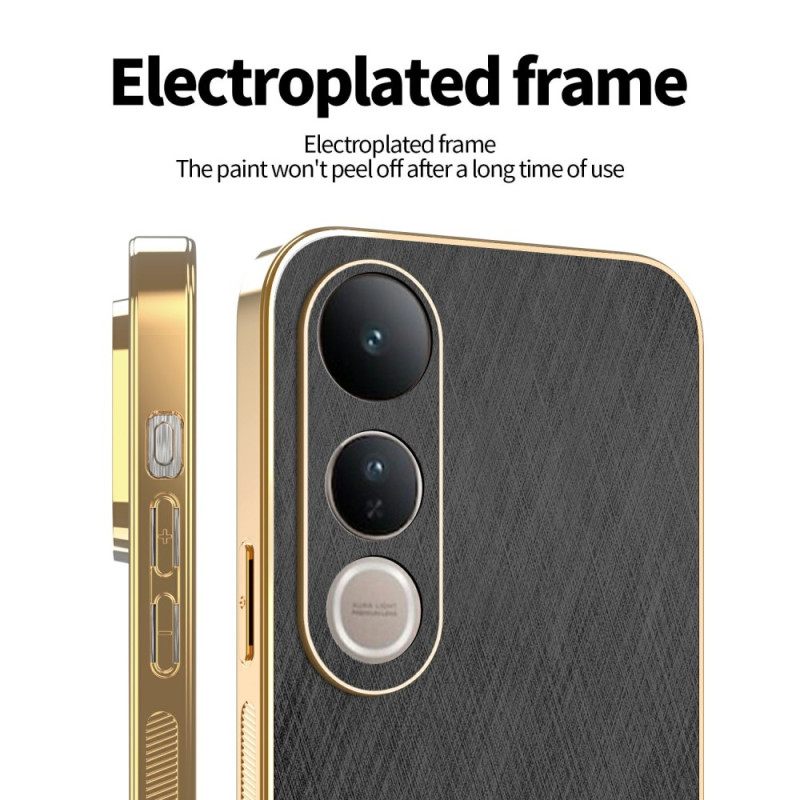 Hoesje Vivo V50 Lite 5g Zijde Met Textuur Bescherming Hoesje