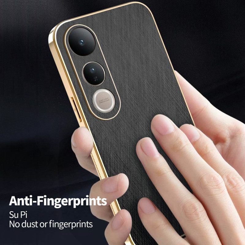 Hoesje Vivo V50 Lite 5g Zijde Met Textuur Bescherming Hoesje