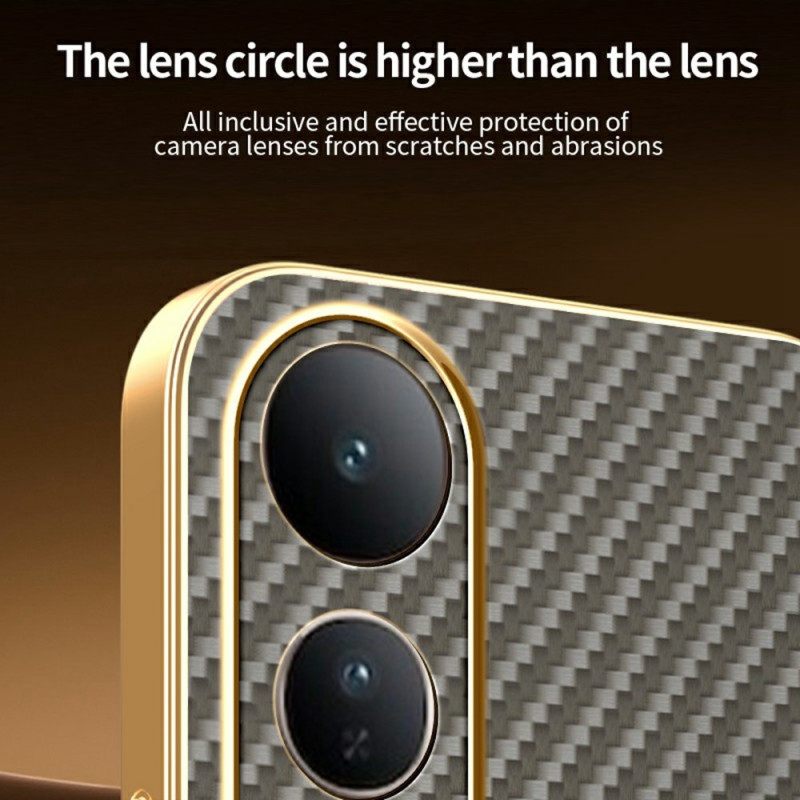 Hoesje Voor Vivo V50 Lite 5g Koolstofvezeltextuur