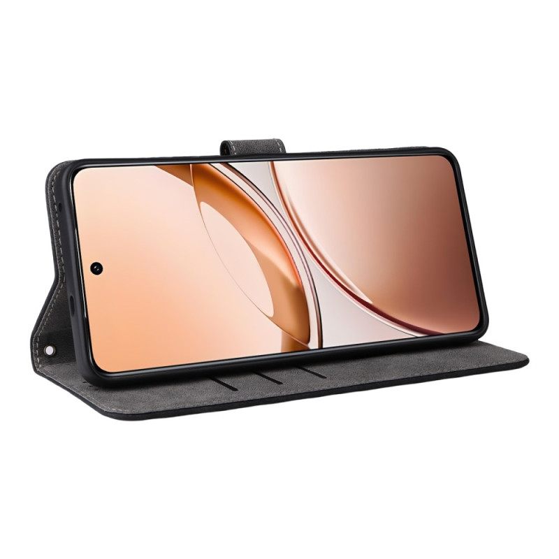 Leren Hoesje Vivo V50 Lite 5g Rfid-bescherming Met Draagkoord Bescherming Hoesje