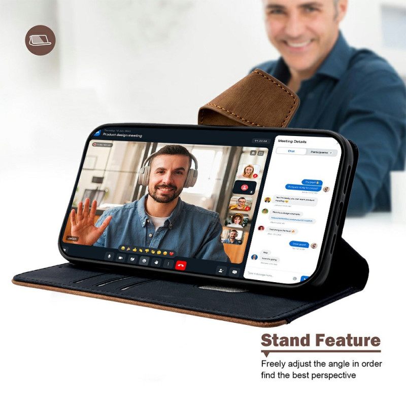 Leren Hoesje Vivo V50 Lite 5g Tweekleurige Rfid-bescherming Bescherming Hoesje