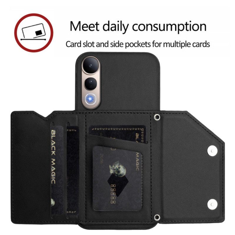 Leren Hoesje Voor Vivo V50 Lite 5g Kaarthouder En Koord