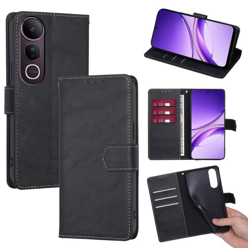 Leren Hoesje Voor Vivo V50 Lite 5g Rfid Rfid-blokkerend Leereffect