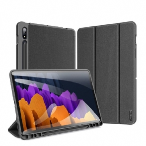 Leren Hoesje voor Samsung Galaxy Tab S7+ Bescherming Driebladige Premium-serie