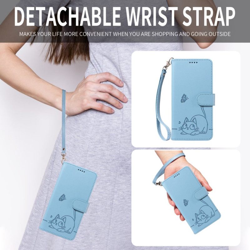 Flip Case Leren Oneplus Nord 5 Grafische Kat