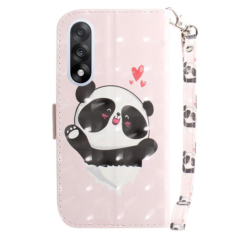 Folio-hoesje Oneplus Nord 5 Liefdevolle Panda Met Bandjes