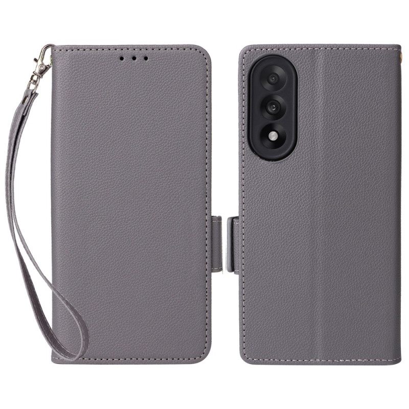 Folio-hoesje Oneplus Nord 5 Telefoonhoesje Gestructureerd Met Bandje