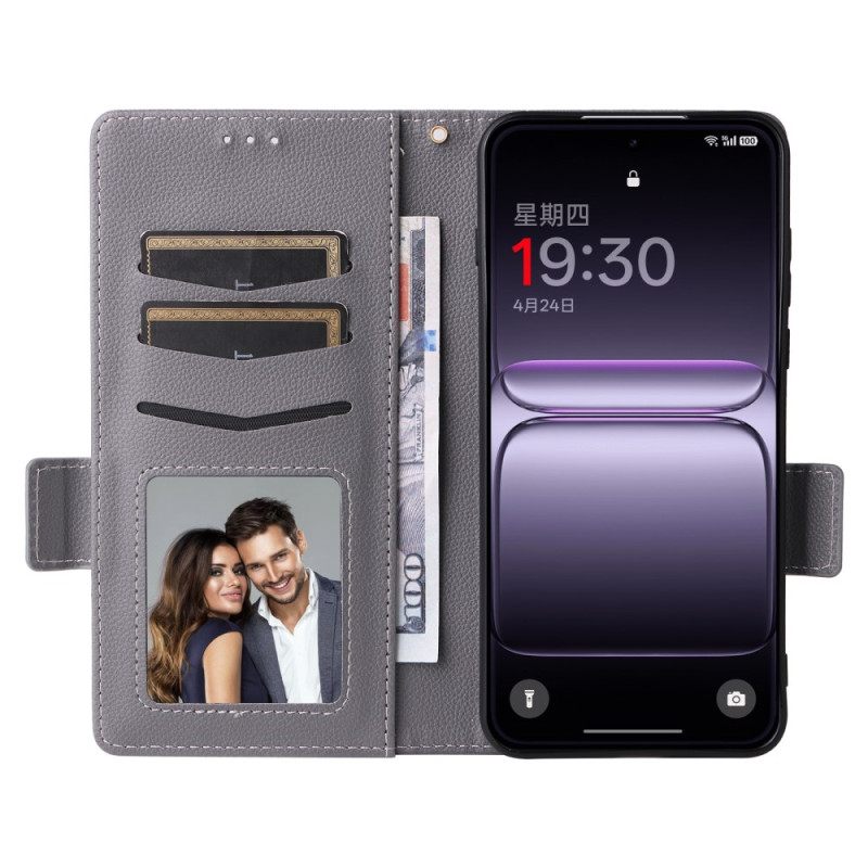 Folio-hoesje Oneplus Nord 5 Telefoonhoesje Gestructureerd Met Bandje