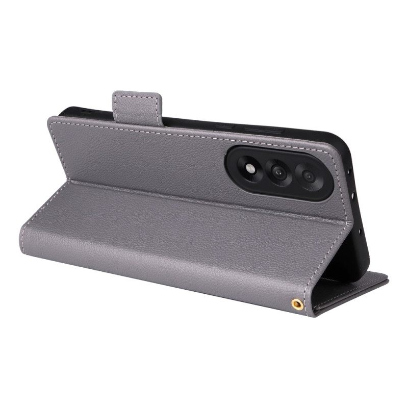 Folio-hoesje Oneplus Nord 5 Telefoonhoesje Gestructureerd Met Bandje