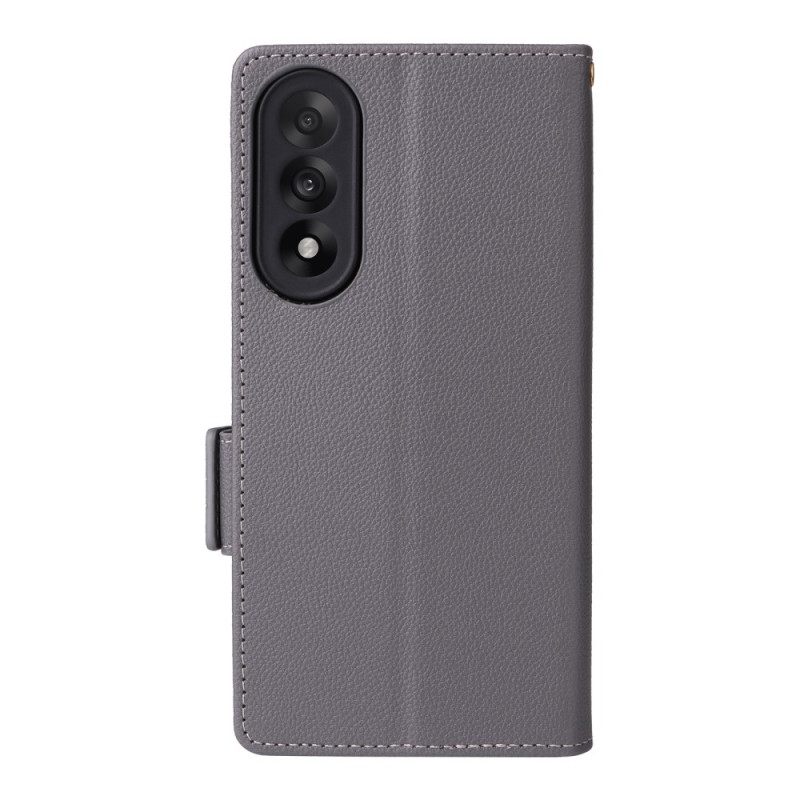 Folio-hoesje Oneplus Nord 5 Telefoonhoesje Gestructureerd Met Bandje