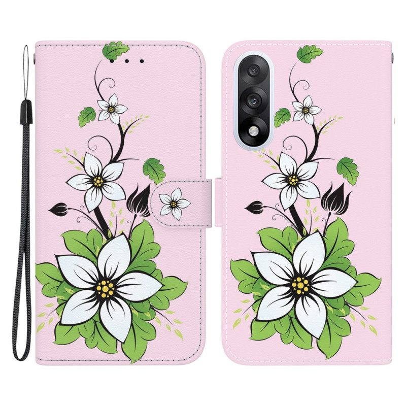 Folio-hoesje Oneplus Nord 5 Telefoonhoesje Leliebloemen