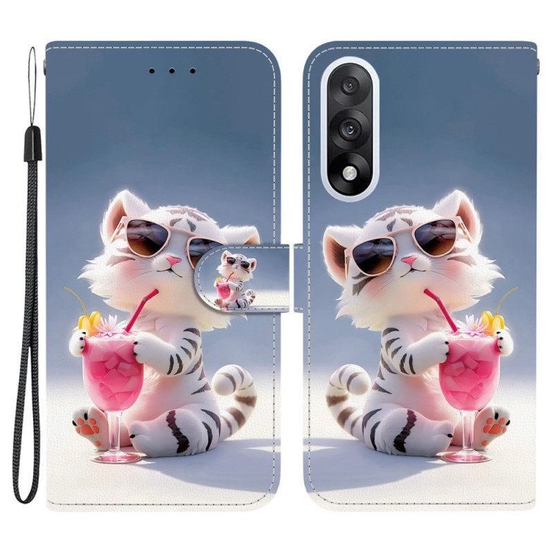 Leren Hoesje Oneplus Nord 5 Cartoontijger Bescherming Hoesje