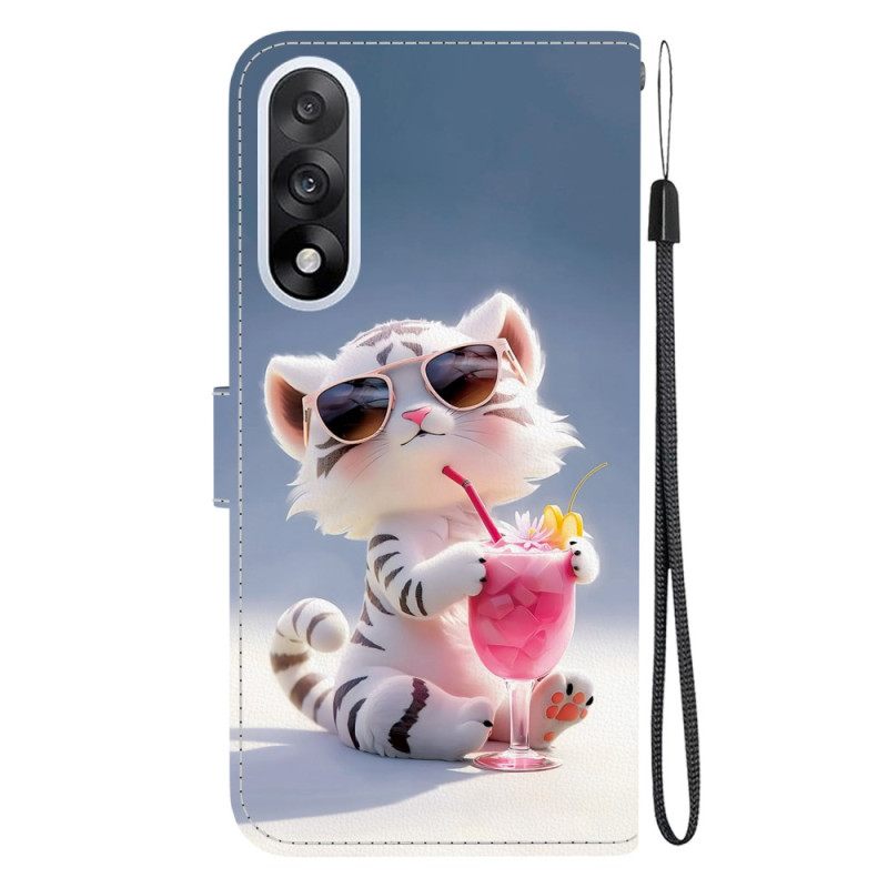 Leren Hoesje Oneplus Nord 5 Cartoontijger Bescherming Hoesje