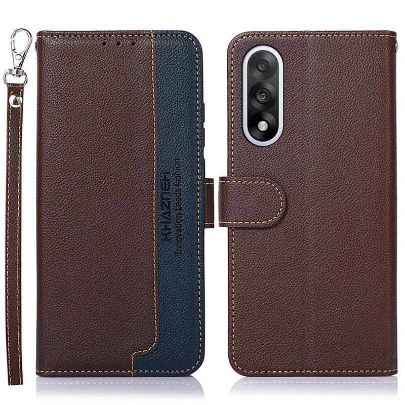 Leren Hoesje Oneplus Nord 5 Khazneh Tweekleurig