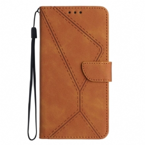 Leren Hoesje Oneplus Nord 5 Lijnen En Strepen Bescherming Hoesje