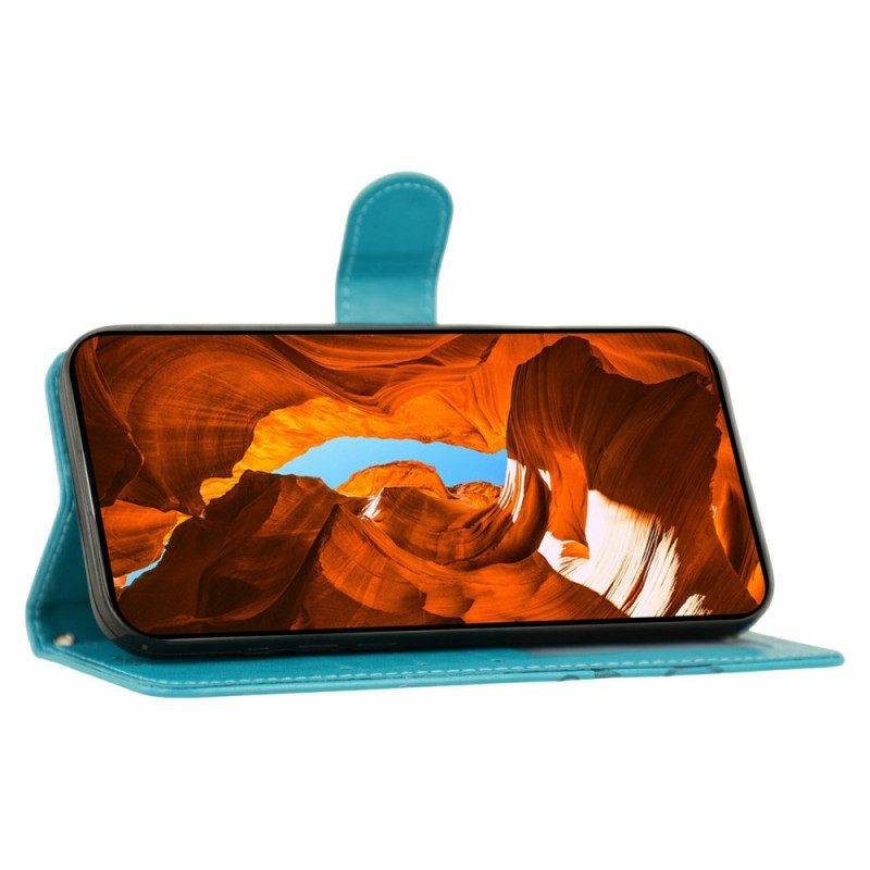 Leren Hoesje Voor Oneplus Nord 5 Bloemenprint