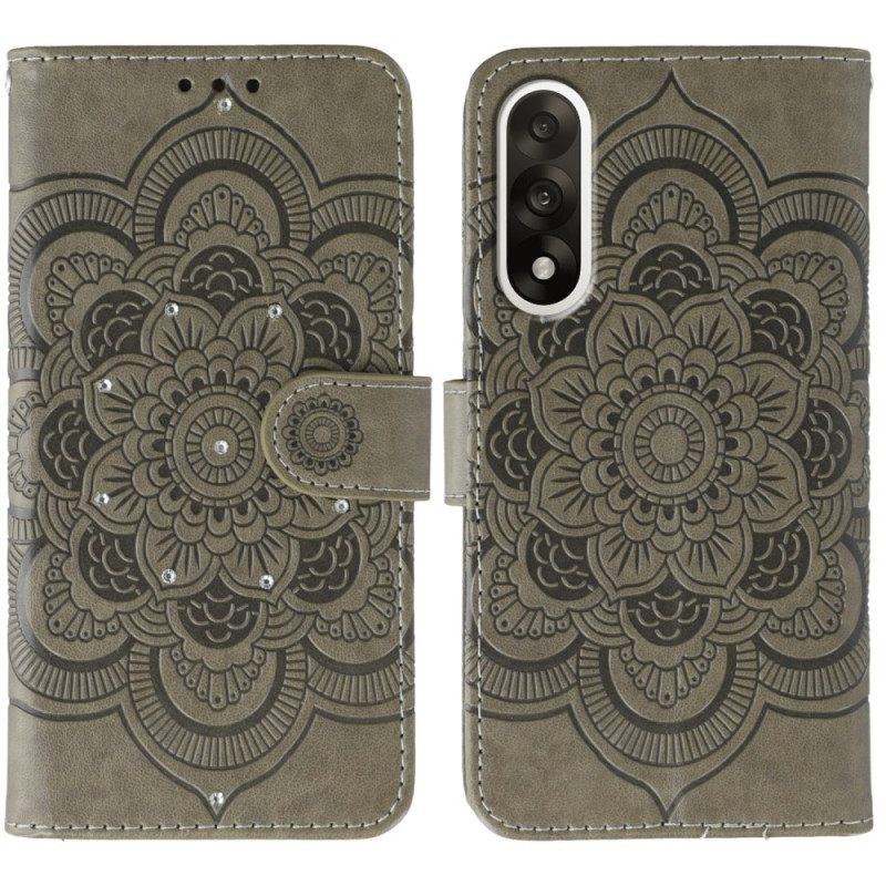 Leren Hoesje Voor Oneplus Nord 5 Mandala Met Strass-steentjes