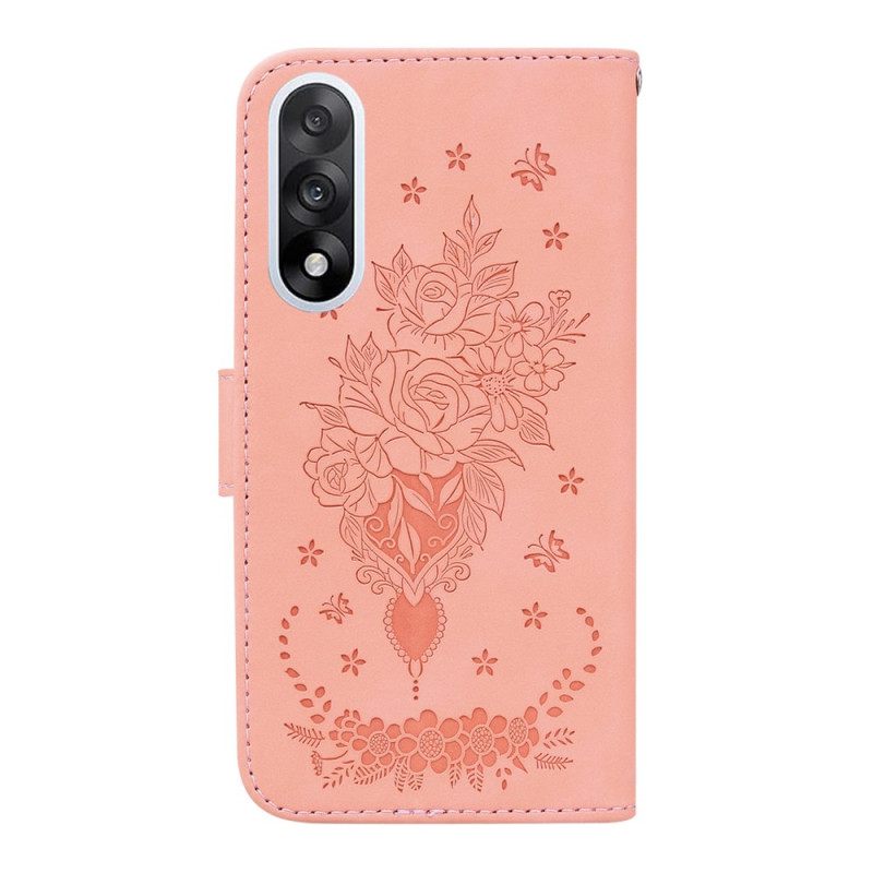 Leren Hoesje Voor Oneplus Nord 5 Rozenprint