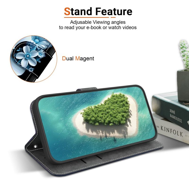 Leren Hoesje Voor Oneplus Nord 5 Zwarte Orchidee