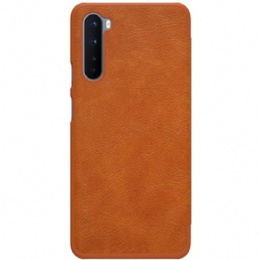 Folio-hoesje voor OnePlus Nord Qin Ledereffect - Havana