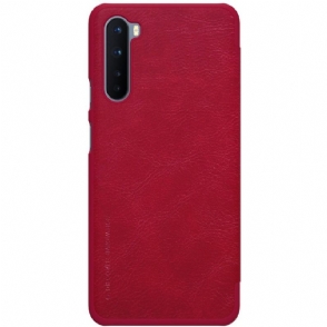 Folio-hoesje voor OnePlus Nord Qin Series Ledereffect - Rood