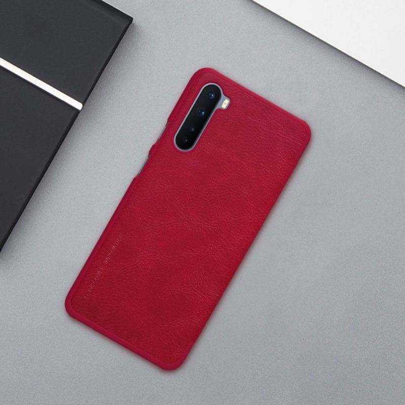 Folio-hoesje voor OnePlus Nord Qin Series Ledereffect - Rood
