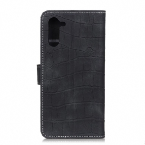 Leren Hoesje voor OnePlus Nord Imitatieleer Croc Look