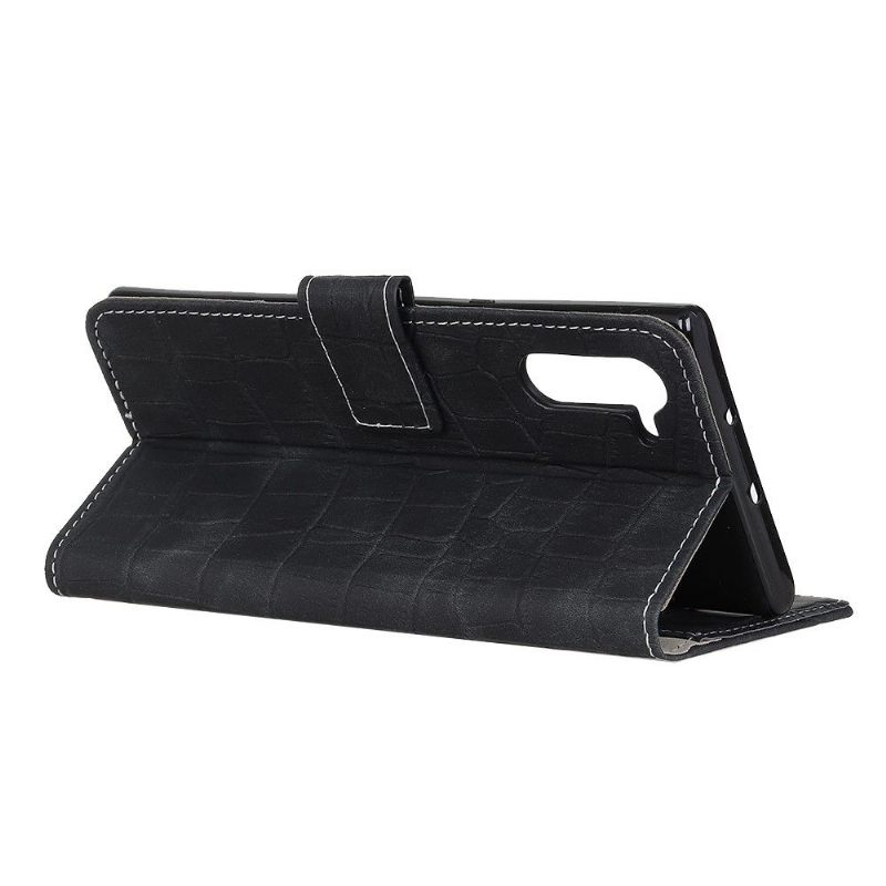 Leren Hoesje voor OnePlus Nord Imitatieleer Croc Look