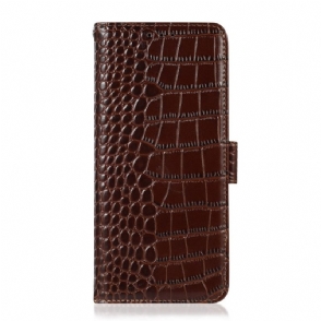 Folio-hoesje iPhone 17 Leer Met Krokodillenprint