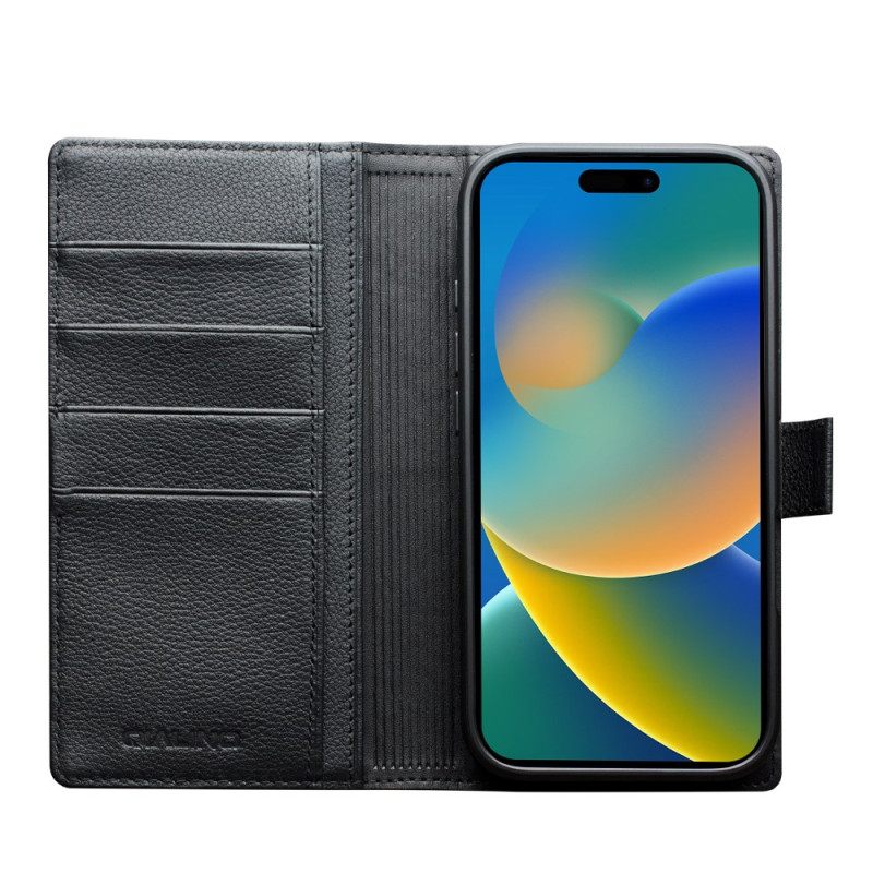 Folio-hoesje iPhone 17 Magsafe Afneembare Premium Leren Hoes