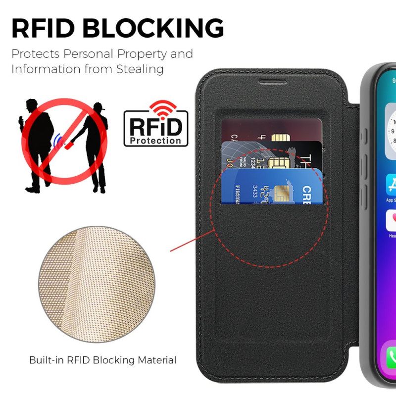 Folio-hoesje iPhone 17 Magsafe-compatibel Gewatteerd