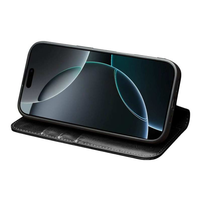 Folio-hoesje iPhone 17 Qialino Leren Portemonnee