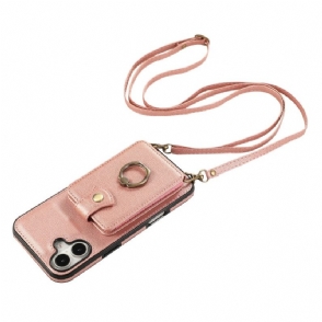 Hoesje iPhone 17 Kaarthouder Voor Meerdere Kaarten En Schouderriem Bescherming Hoesje