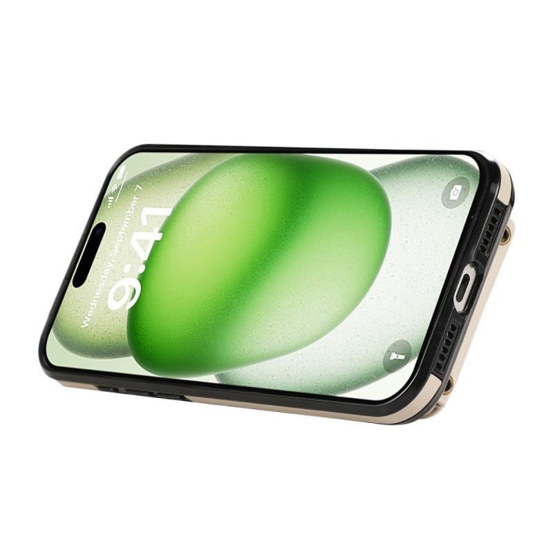 Hoesje iPhone 17 Kaarthouder Voor Meerdere Kaarten En Schouderriem Bescherming Hoesje