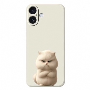 Hoesje iPhone 17 Vloeibare Siliconen Angry Cat Bescherming Hoesje