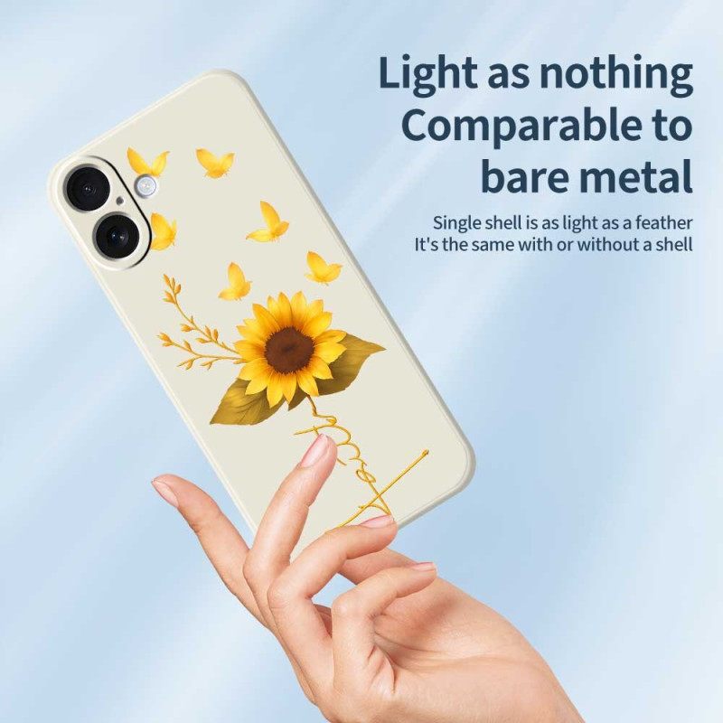 Hoesje Voor iPhone 17 Zonnebloem Van Vloeibare Siliconen