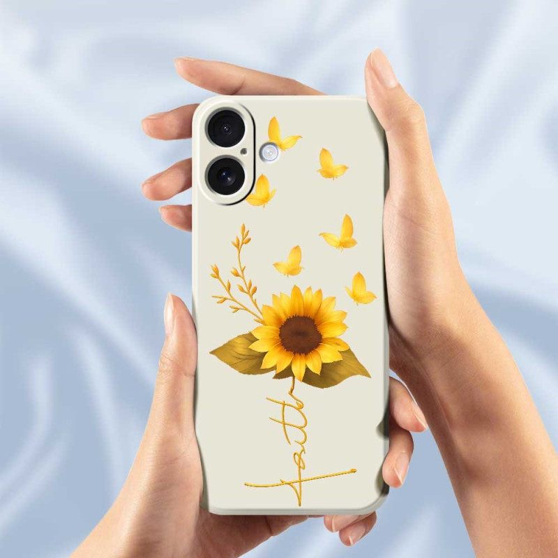 Hoesje Voor iPhone 17 Zonnebloem Van Vloeibare Siliconen