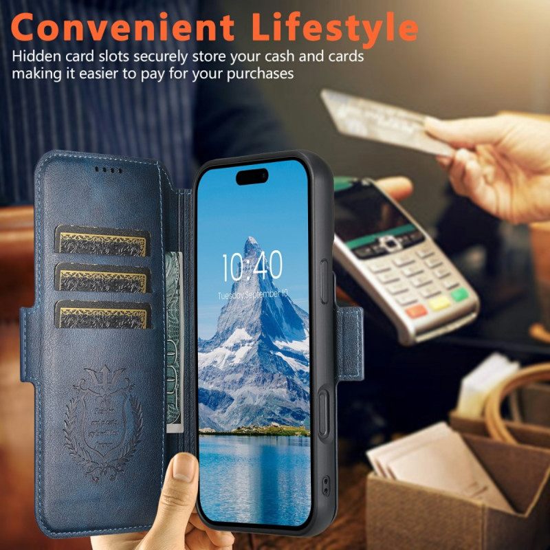 Leren Hoesje iPhone 17 Magsafe Tweekleurig Gestructureerd Leer Bescherming Hoesje